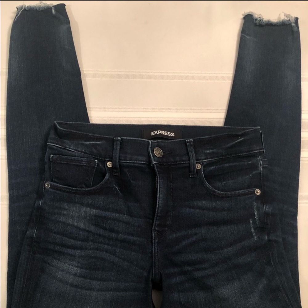 Skinny ankle jeans, 2R, factory distressed